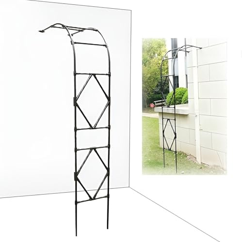 Arco de jardín de metal de 240 cm para plantas trepadoras de 90 cm, 120 cm, 150 cm, decoración al aire libre para patios, patios traseros y jardines interiores (3 x 8 pies)