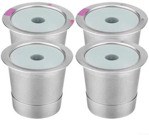 Cápsula de filtro de café de acero inoxidable recargable para cafeteras de una sola porción que ofrece un control preciso de dosificación y una fuerza de preparación repetible (cuatro)