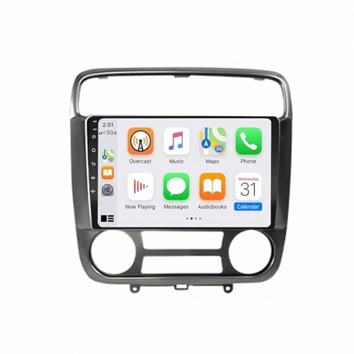 Trådlös Apple Carplay Android Auto-Skärm för Honda Stream 2001-2005 Backkamera, Spegellänk, Bluetooth, Röststyrning, Gps-Navigering, Aux, Röstassistent, 8 Kärna 8G+256G