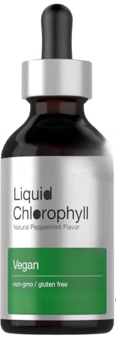 Clorofila líquida, menta natural, sin OGM.