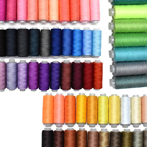 Hilo de coser de 60 colores para máquina industrial y costura a mano, hilo de coser de algodón (60 colores)