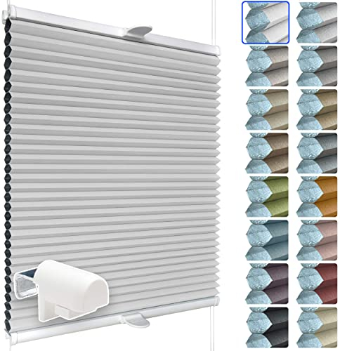 SchattenFreude Waben-Plissee für Fenster | 100% verdunkelnd/Blackout | Mit Klemm-Haltern | Klemmfix ohne Bohren | Weiß (Weiße Rückseite), Breite: 90cm x Höhe: 130cm