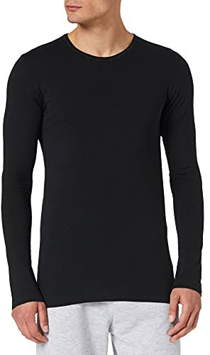 Schiesser Herren 95/5 Organic Cotton Langarm Unterhemd Unterwäsche, Schwarz, S EU