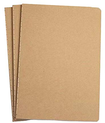 TSKDKIT Album da Disegno A4 Blocco per schizzi, 3 Pezzi Quaderno Schizzi in Carta Kraft Marrone 80GSM Diario Pagine Bianche Blocco Note per Appunti Graffiti, Diario dei Viaggiatori