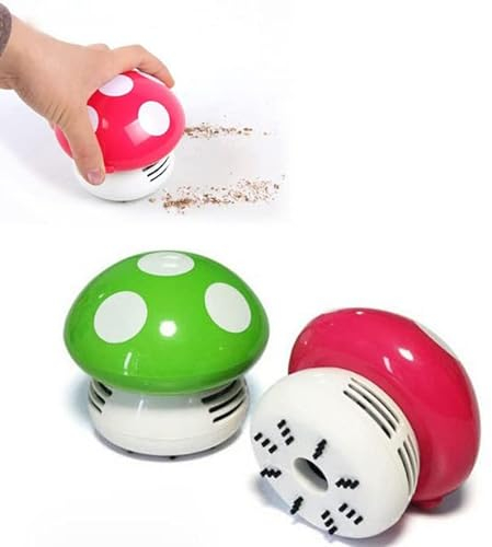 BuyWeek Mini Staubsauger, Tischstaubsauger in Pilzform, Tisch Staubkehrer Schreibtisch Staubsauger für das Home Office(Zufällige Farbe)