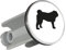 Huuraa Waschbeckenstöpsel Mops Silhouette Geschenk 4cm höhenverstellbar 6,5 bis 8,5cm Mops Geschenkidee