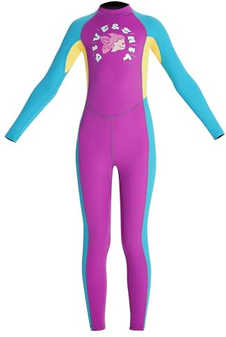 Maeau - Kids Wetsuit Full Length Swimsuit Girls Swimming Costume Boys One Piece Swimwear Bathing Suit Rash Guard Sun Protection Beachwear for Diving Snorkelling Surfing