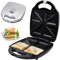 Syntrox Sandwichmaker Maker Kombigerät mit Wechselplatten, 2000 Watt Leistung, Edelstahl, Silbernes Design, Antihaftbeschichtet, einfache Reinigung, Küchenmaschine