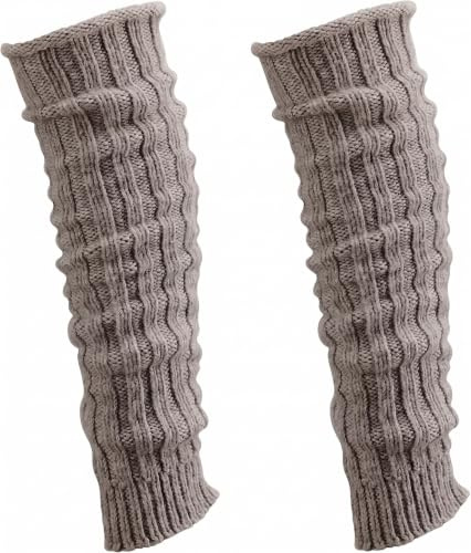 Leo Design Natural Alpaca Wool Women Leg Warmers, Blend of Lambs wool and Alpaca wool Thick Knit Rib Leg Warmers, Ankle Warmers - One Size- Luxury winter layer for leg