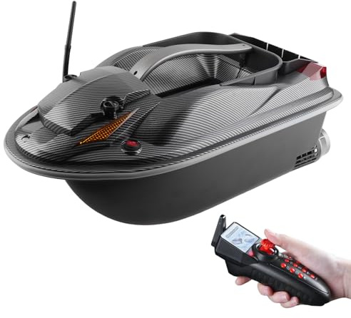 TARSHYRY Barco de Pesca RC Grande de Alta Velocidad para Exteriores, Distancia de Control de 500 M, Carga de 3,5 Kg, Transmisión de Voz, Corrección de Ruta Inteligente, Control Remoto, (Enchufe de