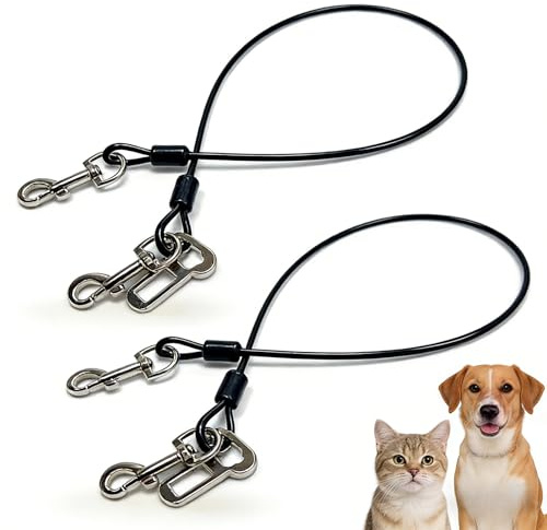 Ztolbriy Ceinture Voiture Chien - Harnais de Sécurité Anti-Morsure avec Câble Acier, Ceinture Chien Voiture 2 Tailles (80x5mm & 60x4mm), pour Sécuriser Toutes Races en Transport