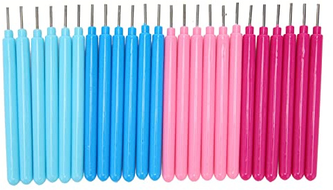 24PCS Herramientas de Quilling de Papel, 4 Colores Práctico Bolígrafo de Aguja de Quilling Rodante Agarre Cómodo Herramienta Ranurada Kit de Rizado de Papel para Manualidades de