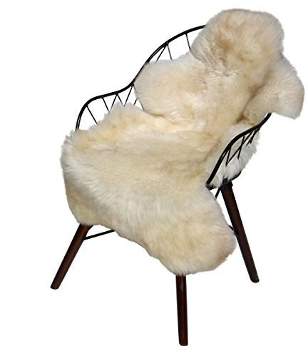 Hollert German Leather Fashion Lammfell Creme Beige gescheckt 100-110 cm Merino Schaffell Naturfell Echtfell kuschelig weich Dekoration