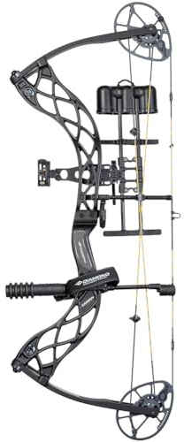 DIAMOND ARCHERY Deploy SB Fully Adjustable Equipped Durable Compound Bow with R.A.K. Package - RH, 70 Lbs, Black