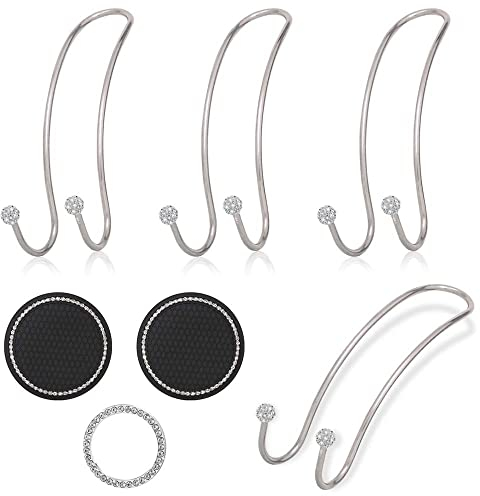 CILLIFE 7er-Pack Bling Autositz-Kopfstützen-Haken-Set, Auto-Rücksitz-Organizer-Aufhänger-Aufbewahrungshaken, multifunktionaler Universal-Kopfstützen-Autohaken, Autodekorationsgeschenk für Frauen