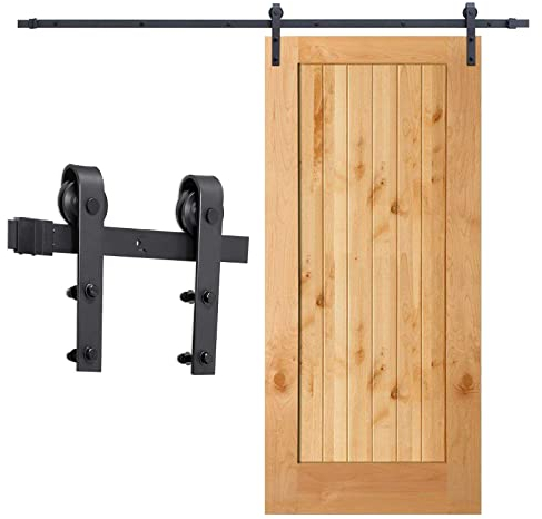Lospitch 183 cm Herraje para Puerta, rieles para puerta corredera, juego de sistema de puerta corredera, adecuado para un ancho de puerta de 90 cm (rectángulo)