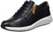 Clarks Womens Un Rio Zip Sneaker, Black Black Leather, 7 UK