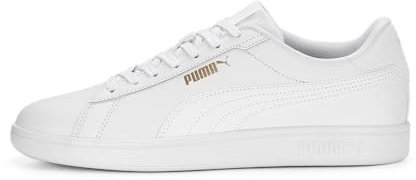 Puma Smash 3.0 L Unisex Sneaker , Puma White Puma White Puma Gold, 45 EU