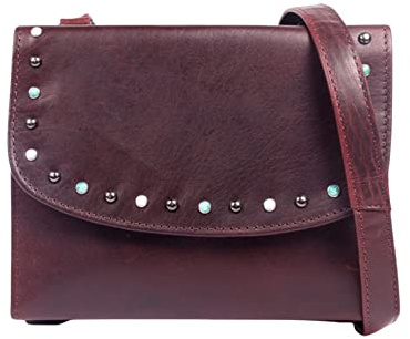 Lady Conceal Concealed Carry Purse for Women - Raelynn Leather Rfid-protection Crossbody Organizer, Locking Zippers & Universal Holster(Burgundy)