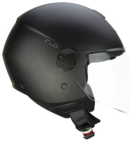 CGM Casco open face, 167A FLO MONO Nero opaco lunga, M1