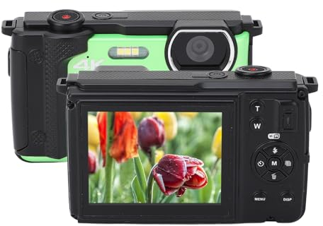 FS01 Fotocamera Digitale per Adulti, Fotocamera Digitale 4K FHD, Doppio Obiettivo, Doppio LCD da 2,8 e 2, Zoom 16X, Sport Antivibrazioni, Supporto WIFI