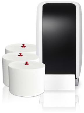 Cosmos Toilettenpapierspender Doppelrollen Set - 1 Spender für Cosmos Toilettenpapierrollen + 360m Toilettenpapier- 3 lagig - Ultra ERGIEBIG wie 26 übliche Rollen - Wandmontage, Weiß/Schwarz