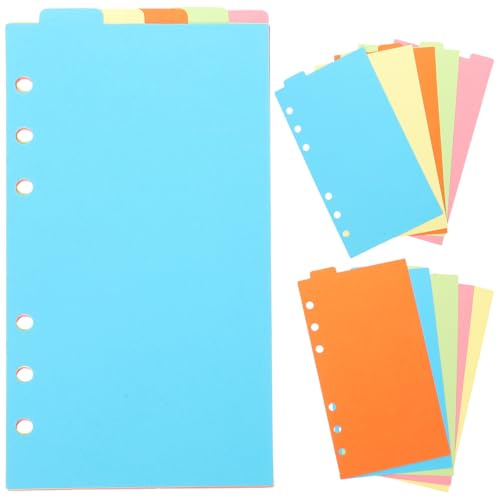 TEHAUX Intercalaires Classeur A4 6 Onglets Diviseurs D'Index Perforés Papier Recharge Coloré Pour Cahiers Et Dossiers Organisation Bureau Études Et Fournitures Scolaires Lot De 6