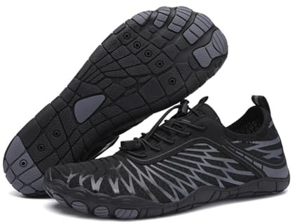 Hike Barefoot Shoes Womens Mens Walking Running Gym Trainers Wide Fit Non-Slip Lightweight Outdoor Swim Surf Water Shoes Black