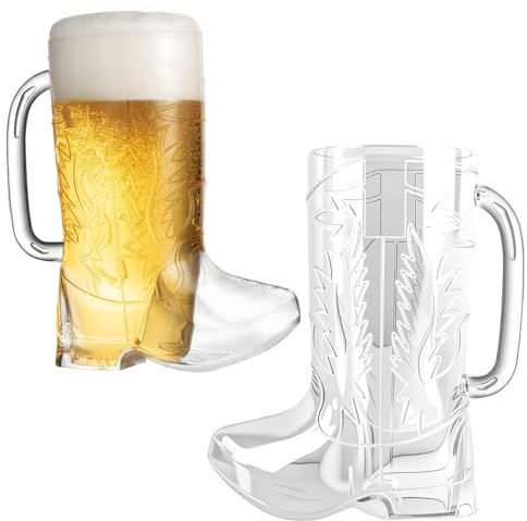 SilverChry Cowboy Stiefel Bier Plastikbecher, 17 cm Höhe, 12,7 cm Breite, mit Griff