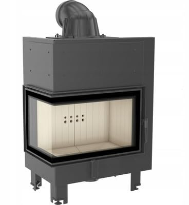 Insert de cheminée en acier MBM gauche 10 kW Ø 200 avec ressort de porte