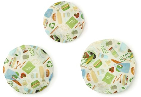 3 fundas elásticas para levantamiento de pan, ceras de abejas naturales, algodón orgánico, tapas de prueba de masa madre aptas para alimentos, accesorios de cocina, cubiertas para cuencos a prueba de