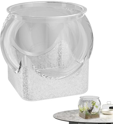 CGACCSD Rund fiskburk - transparent rund terrariumvas, del älskarinna planteringskruka för, dekoration för vardagsrum, badrum, sovrum, kontor, sovsal