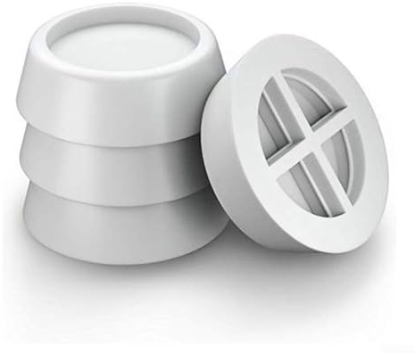 Amortiguador de vibraciones para lavadora, 4 piezas, patas de goma, almohadillas antivibración a prueba de golpes para muebles y electrodomésticos (blanco)