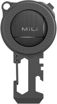 MiLi Tracker Outil Multifonction EDC 6-en-1 Porte-Clés – Décapsuleur, Cutter, Clés Hexagonales 3/5/7 mm, Clé à Rayons, Tournevis, Mousqueton, Compatible Apple & Google Localiser