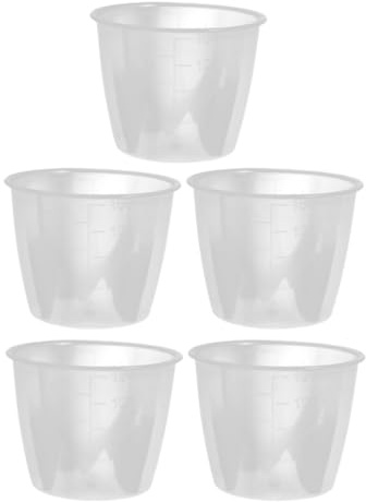 SECFOU 5piezas Vaso Medidor Transparente de Plástico para Arroz con Escala Clara Taza Pequeña para Ollas Arroceras Recipiente Medidor Versátil para Harina y Lácteos Cocina Reutilizable