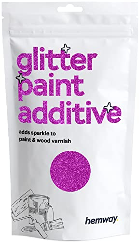 Hemway Glitter Paint Additive - Rose Pink | 100g Metallic Flakes for Adding Sparkle to Paints & Wood Varnish | Add to Emulsion, Acrylic & Latex for Indoor Sparkly Walls