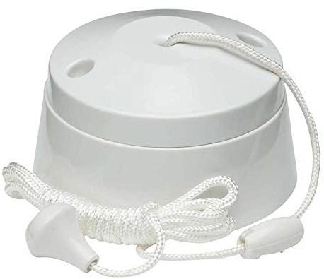 Knightsbridge SN8300 Standard Pull Cord Switch 2 Way 10A, 230 V, White-2W