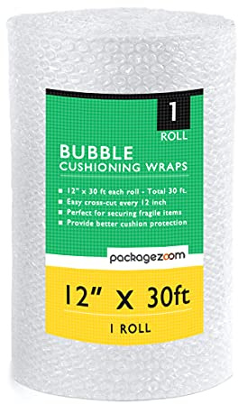 12 inch x 30 ft Bubble Cushioning Wrap, Perforated Every 12 Protective Packing Moving & Shipping Supplies for Boxes & Fragile Items