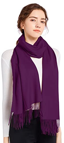 ELF KUCKUCK Schal Damen Winter Baumwolle Winterschal Pashmina, Geschenke für Frauen Freundin Mama, Lila
