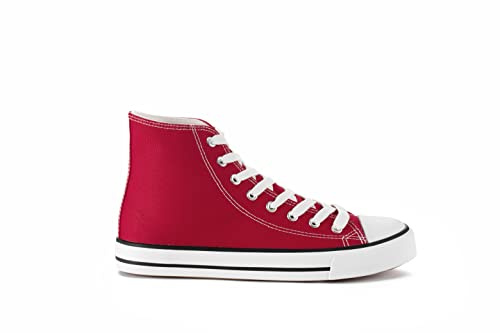 CULTZ Diamond Unisex Sneaker Damen Herren High Top Turnschuhe Red 42