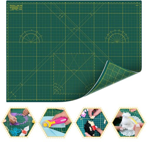 Shiny Merry Self Healing Cutting Mat A2 18x24 – Double Sided 5-Ply Craft Mat for Sewing, Quilting, Fabric, Scrapbooking – Green/Green