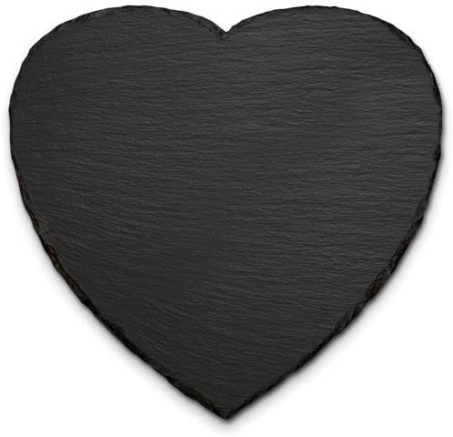 mtb more energy Lot de 2 tableaux en ardoise - Plaque en forme de cœur - 10 x 10 cm - En forme de cœur - DIY - Pour écrire ou graver soi-même pour cadeaux, bricolage, maison, jardin