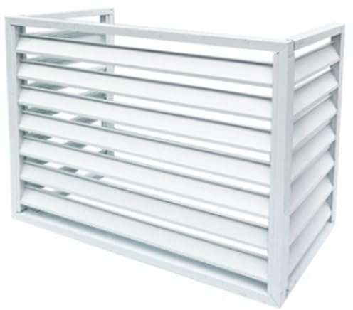 Air Conditioner Privacy Fence Aluminum Alloy Outdoor Unit Air Conditioner Cover Trash Can Decorative Slat Fence Freestanding Louver Grid Used for Outdoor Protection Of Air Conditioners or Trash Cans (