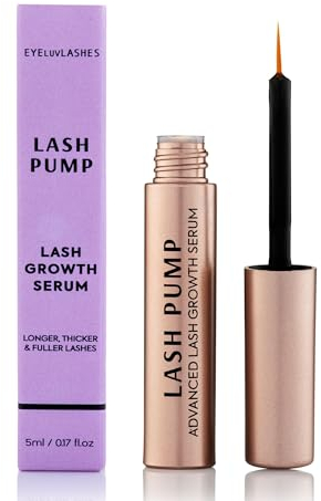 Eyeluvlashes Lash Growth Serum - Lash Pump Powerful Lash Serum for Thicker, Longer Eyelashes - Eyelash Growth Serum for Extra Thickness - Eyelash Serum with Amino Acids, Provitamin B5, Biotin - 5ml