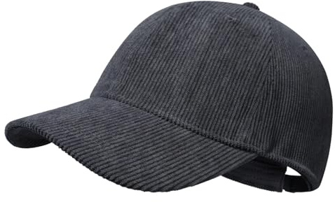 GADIEMKENSD Sombrero de Pana clásico para Hombres y Mujeres Gorra de béisbol de Moda de Color sólido Vintage de Perfil bajo Gorros de otoño e Invierno para Viajes y Compras al Aire Libre Gris Oscuro