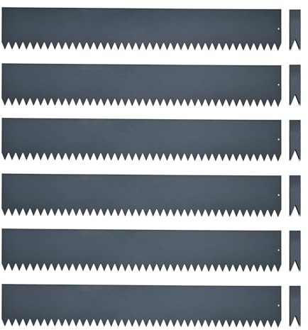 Landscape Edging Kit, Galvanized Steel Edging Landscape Lawn Edging Powder for Lawn Yard, Coated Bendable Metal Strips, No-Dig Hammer-in Edging Border w/Clips (6 INCH 6 PCS, Navy Blue)