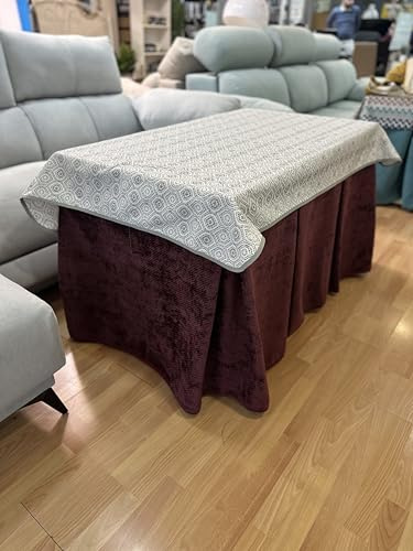 Genérico Ropa de Mesa Camilla Tejido Rústico Terciopelo Elegante Extragrueso - Color Vino - Varias Medidas - Falda Mesa Camilla, Enaguillas, Enaguas, Ropa Chenilla (120 x 70 cm)