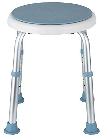 Monucep Duschhocker, 360° drehbarer Duschstuhl belastbar bis 150kg, Höhenverstellbarer Duschstuhl, rutschfest Badhocker, Duschhilfe, Duschsitz