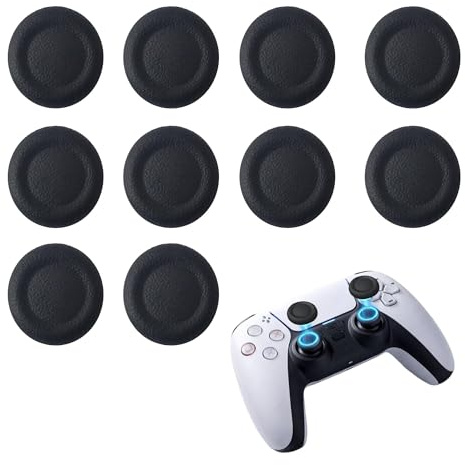Tapas para Joystick [10 Piezas] – Thumb Grip Caps Antideslizantes de Silicona, Protector para Mandos de Juego, Accesorios Gaming Negro, Mejora el Agarre y la Precisión, Compatible con PS5 / PS4