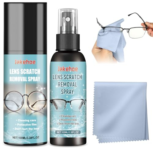 Spray per la pulizia degli occhiali,Spray Anti-Buée,Kit per la pulizia dei graffi delle lenti, con Panno in Microfibra la Pulizia degli occhiali,senza alcool (200ml)
